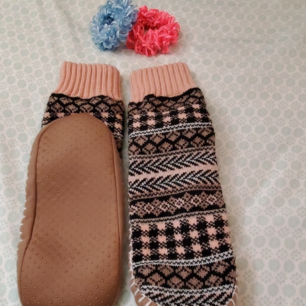 SLIPPER SOCKS AND SCRUNCHIES